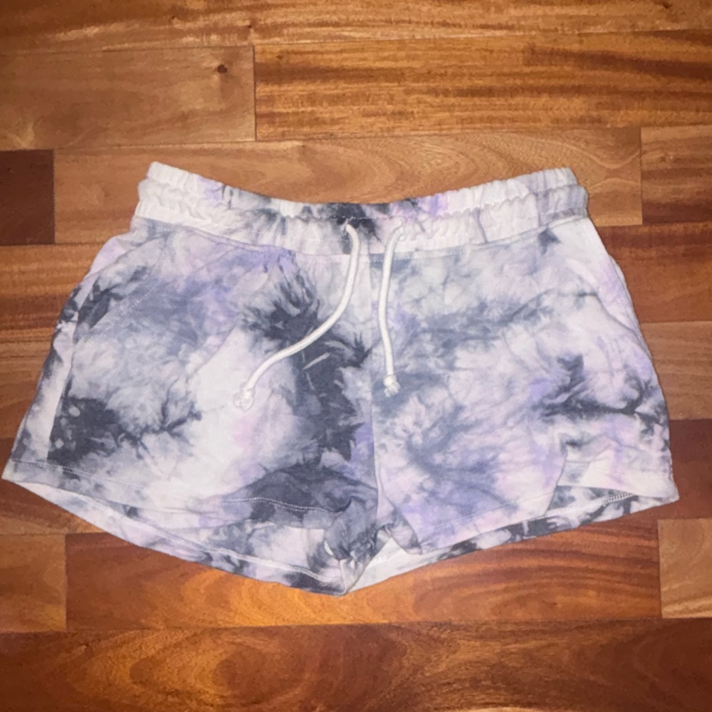 Garage Tie-Dye Shorts in Purple and White